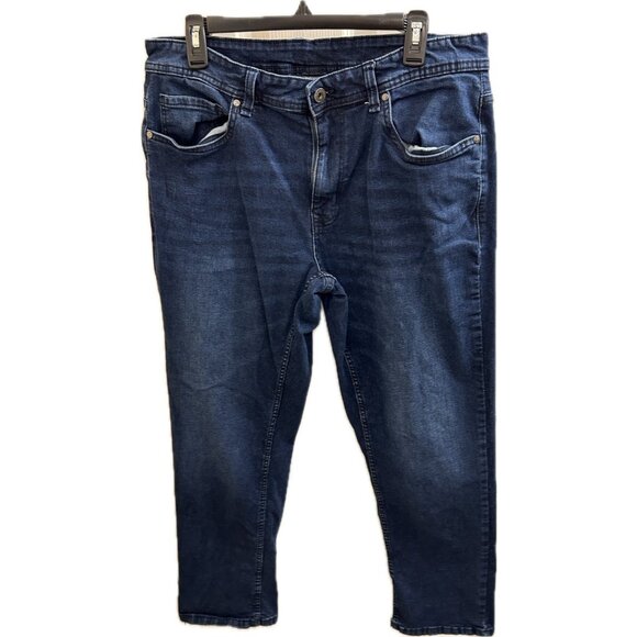 The Perfect Jean NYC Jeans Mens 34x30 Blue Athletic Fit Stretch Comfort Straight - Picture 1 of 15